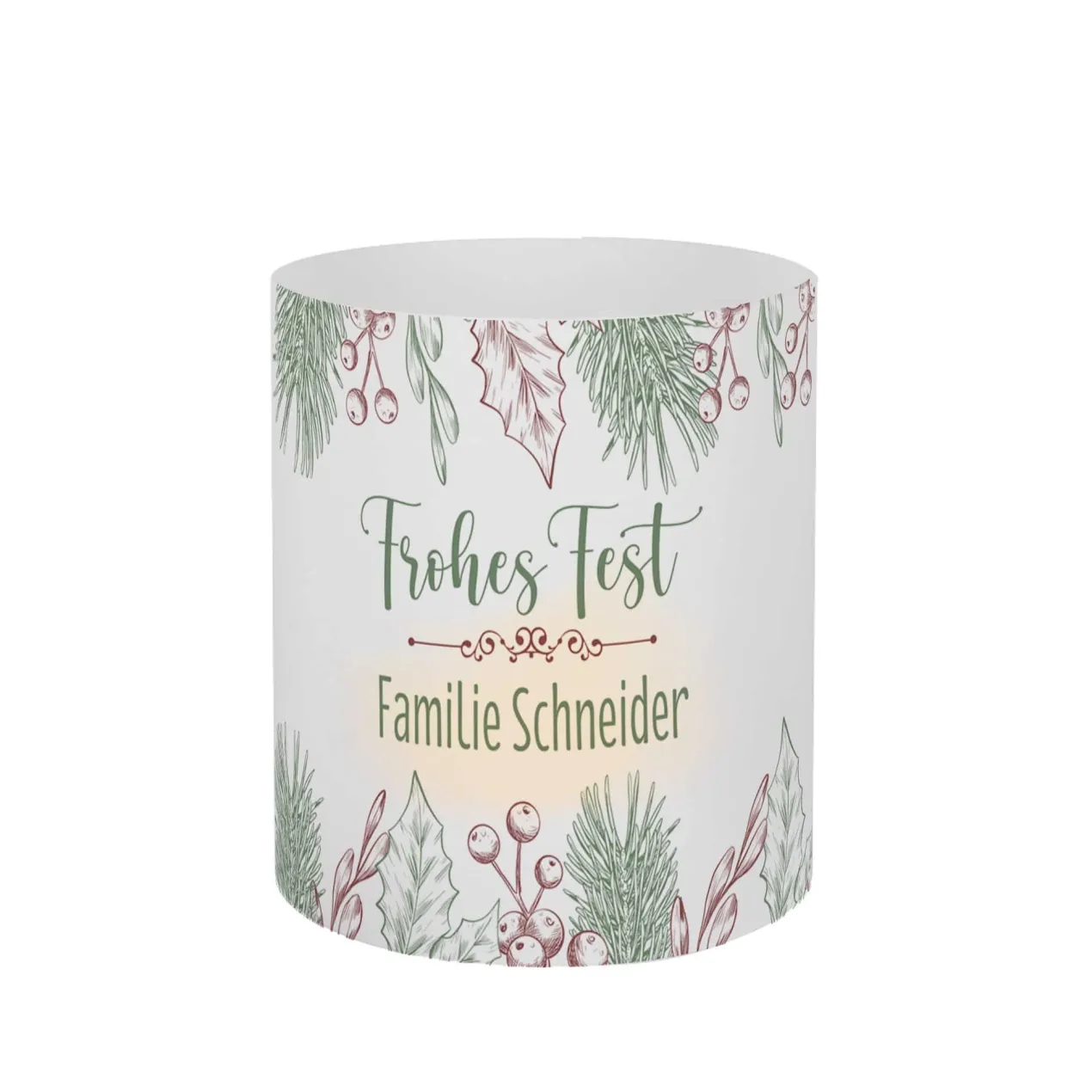 Frohes Fest - Lichthülle als Tischdeko zu Weihnachten