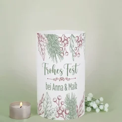 Frohes Fest - Lichthülle als Tischdeko zu Weihnachten