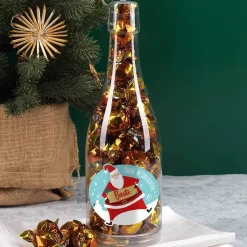 Frohe Weihnachten - Champagner Pralinenflasche mit Name