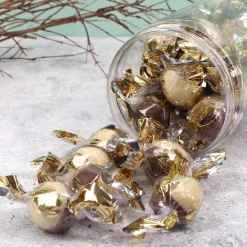 Frohe Weihnachten - Champagner Pralinenflasche mit Name