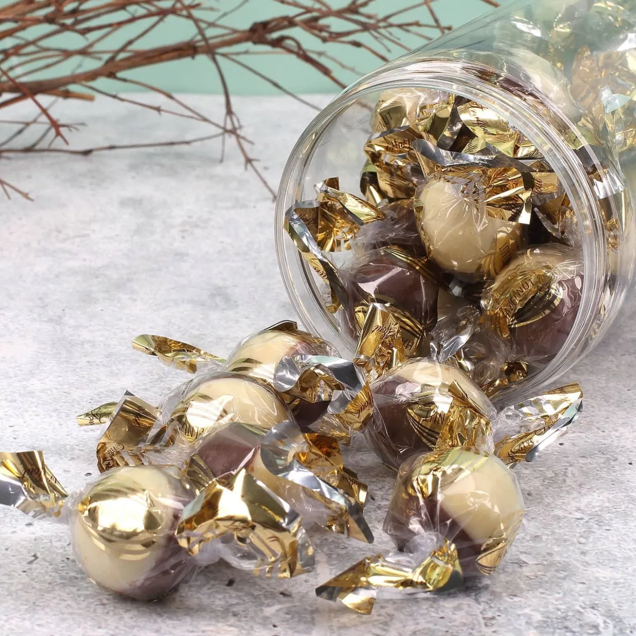 Frohe Weihnachten - Champagner Pralinenflasche mit Name