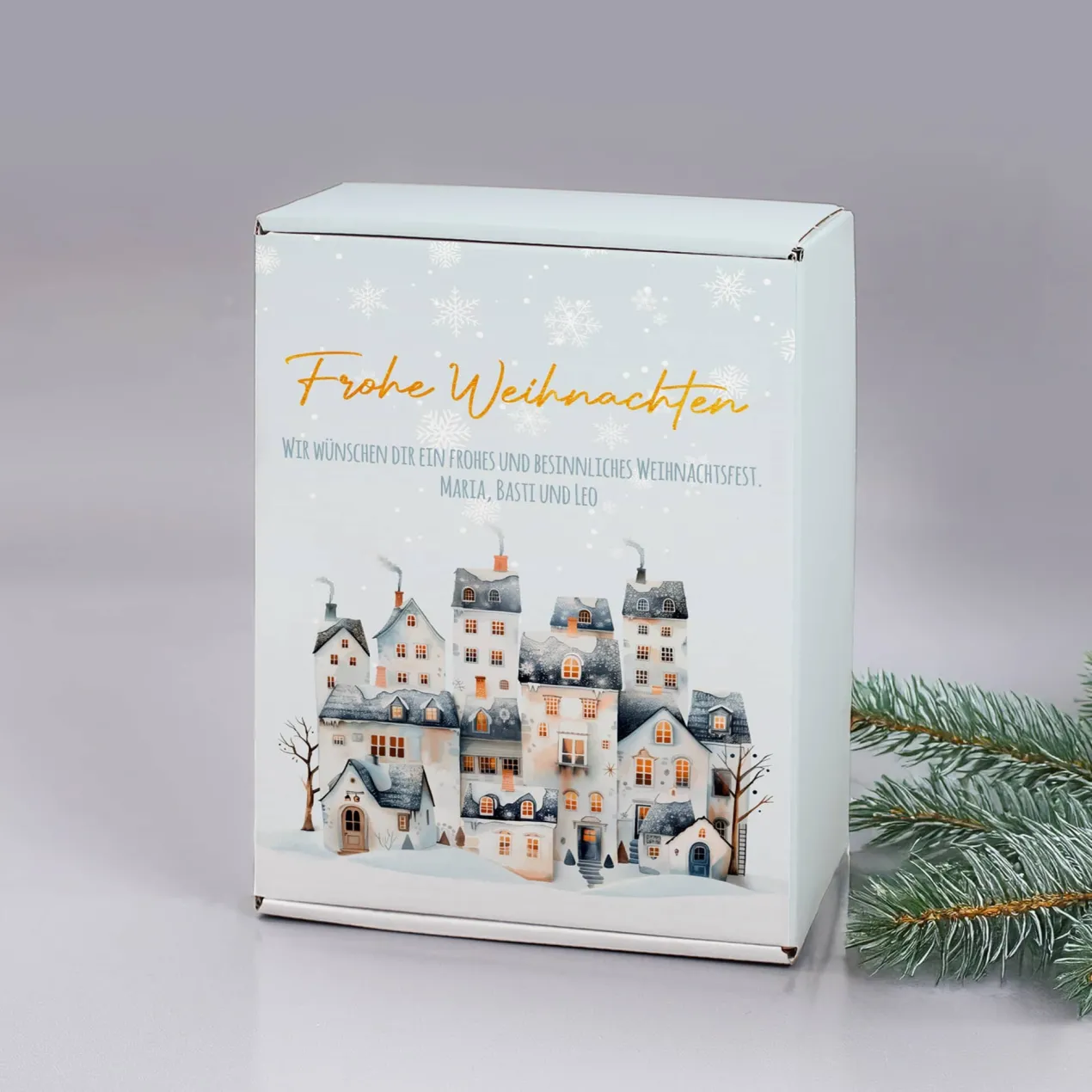 Frohe Weihnachten - Geschenkset mit ihrem Wunschtext und Namensgravur