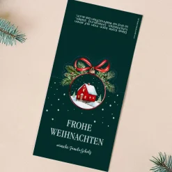 Frohe Weihnachten - Karten mit Winterlandschaft und Ihrem Text, 4er Set