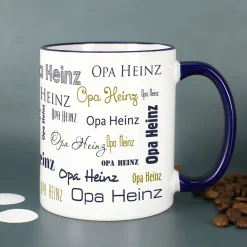 Frohe Weihnachten - Namenstasse in persönlicher Tassentasche