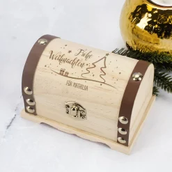 Frohe Weihnachten - Schatztruhe als Geldgeschenk in 3 Größen