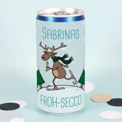 Froh-Secco zu Weihnachten mit Name