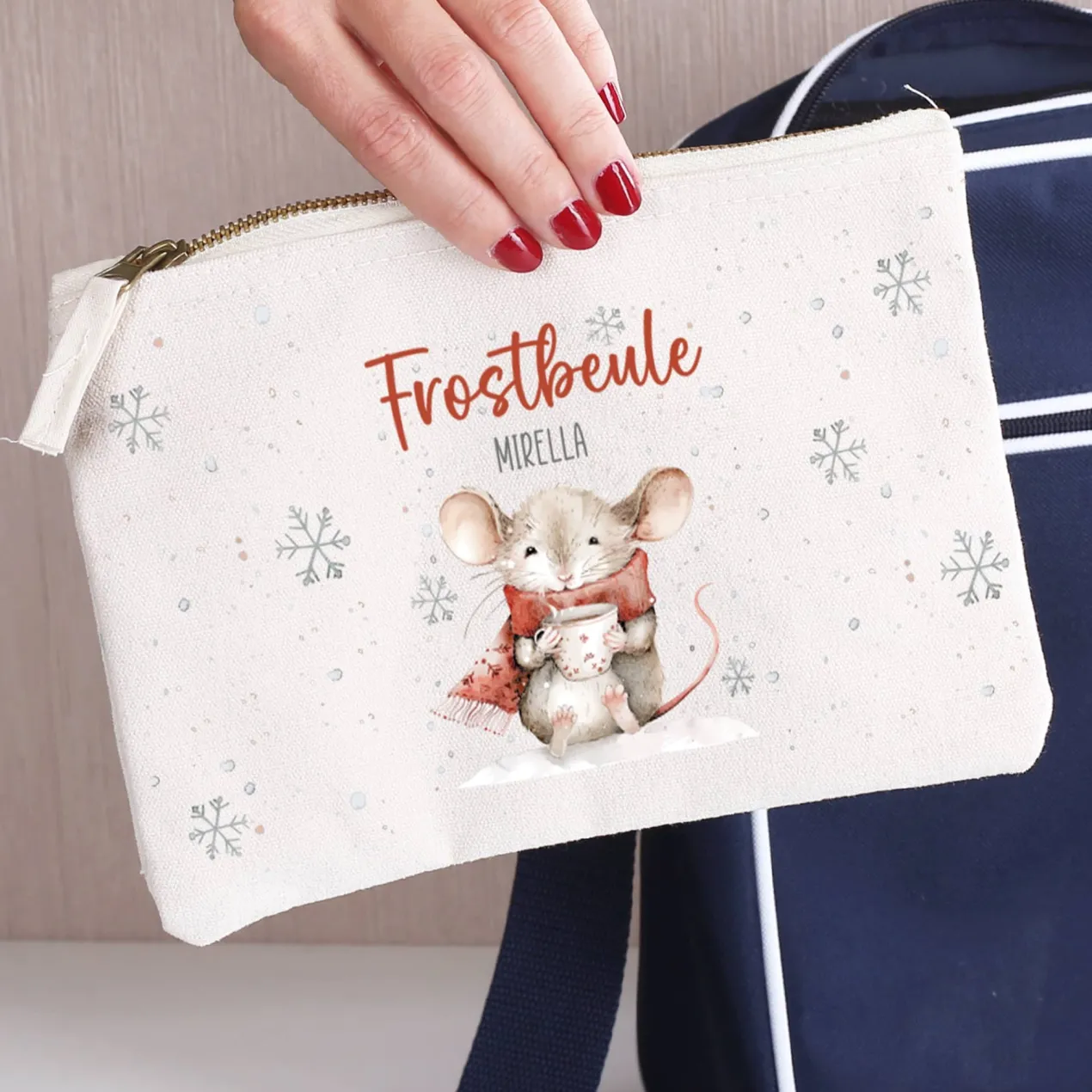 Frostbeule - Beautycase mit niedlichem Mausmotiv