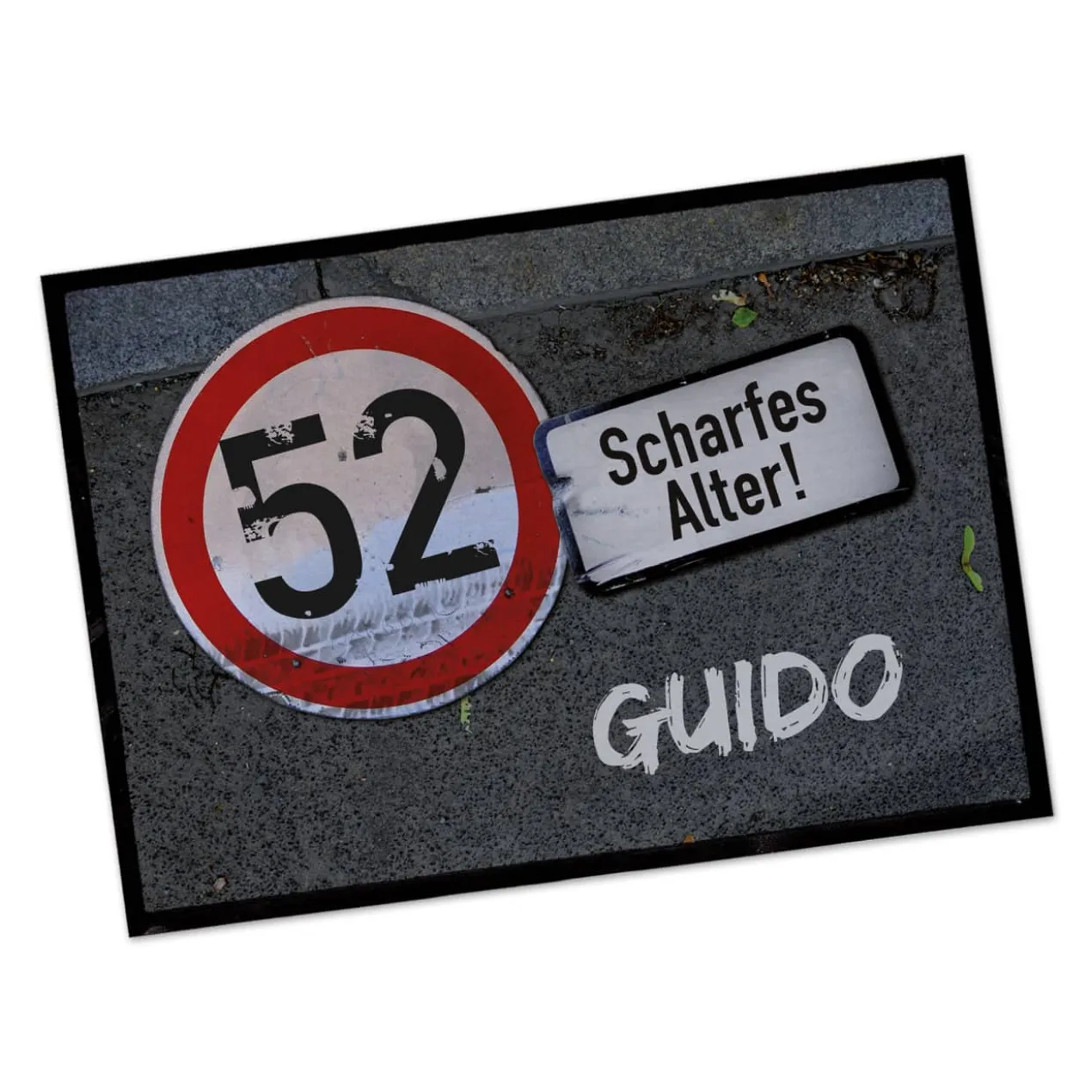 Fußabtreter - Achtung - mit Name und Alter