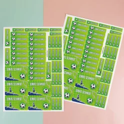 Fußball - Aufkleberset mit Name, in 3 Größen