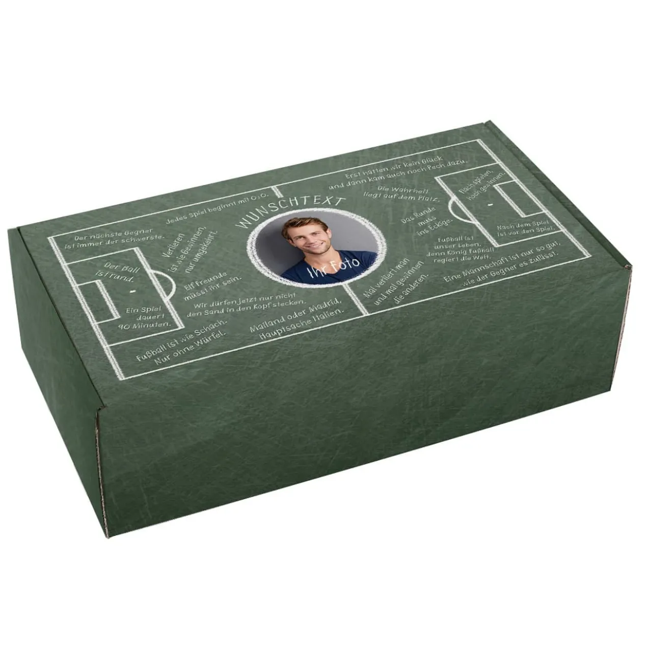Fußball Geschenkkarton mit Foto und Wunschtext