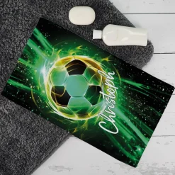Fußball Handtuch in 3 Größen mit Wunschname bedruckt