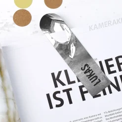 Fußball Lesezeichen mit Namensaufdruck