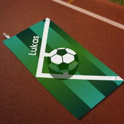 Fußball Sporthandtuch personalisiert mit Name | Sport Handtuch als Geschenk für Fußballer