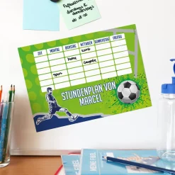 Fußball-Stundenplan mit magnetischer Rückseite