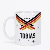 Fußball Tasse mit Name und Deutschland Flagge Schwarz Rot Gold | Geschenk für Fußballer zur WM & EM