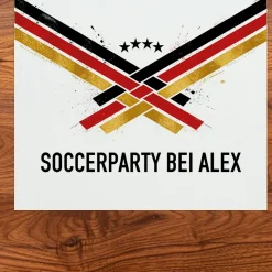 Fußball Tischläufer personalisiert mit Wunschtext | Deutschland Tisch Deko für WM, EM & Public Viewing