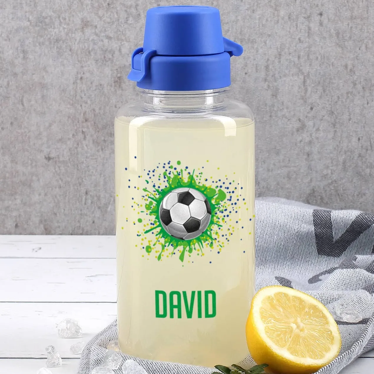 Fußball Trinkflasche mit Name 0,7 L