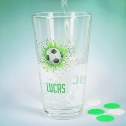 Fußball - Trinkglas mit Name