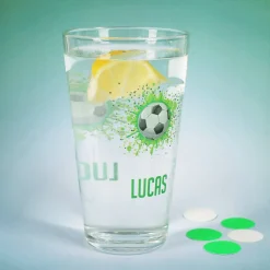 Fußball - Trinkglas mit Name