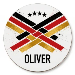 Fußball Untersetzer personalisiert mit Name und Deutschland Motiv | Stabil für WM, EM & Public Viewing