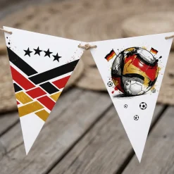 Fußball Wimpelkette Deutschland 7m | Party Deko Girlande für WM, EM, Public Viewing, Verein