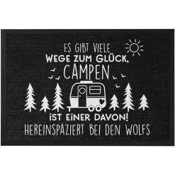 Fußmatte für Camper - Es gibt viele Wege zum Glück - mit Wunschtext