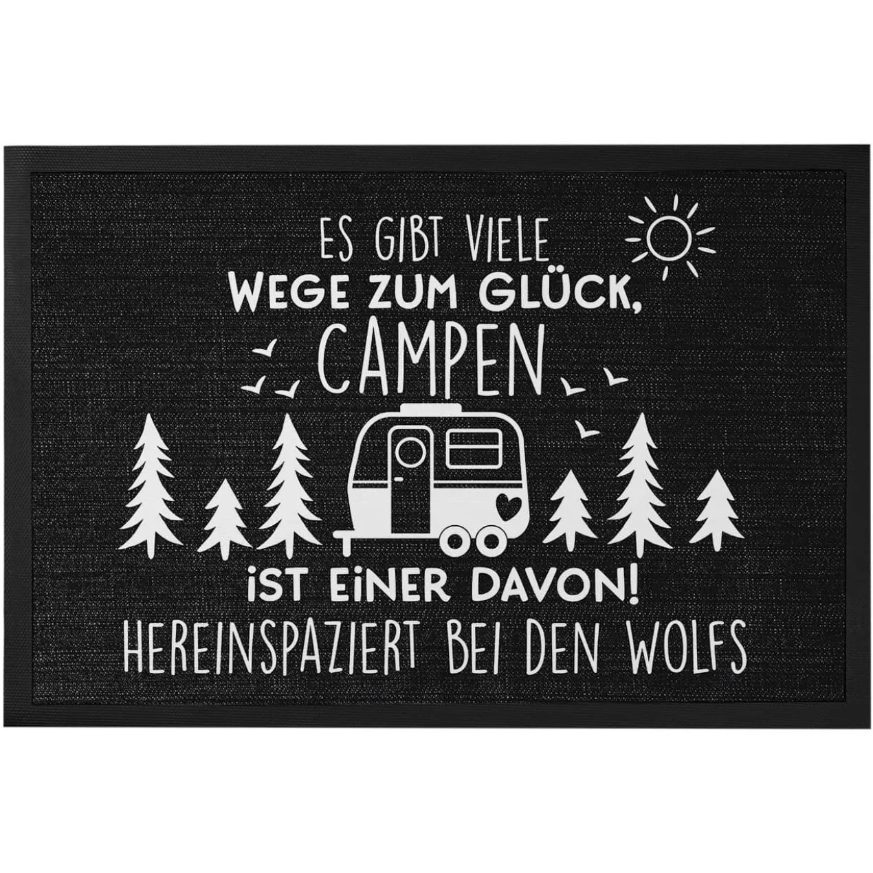 Fußmatte für Camper - Es gibt viele Wege zum Glück - mit Wunschtext