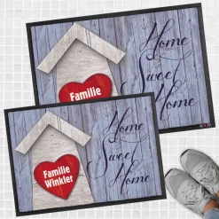 Fußmatte - Home Sweet Home - mit großem Herz