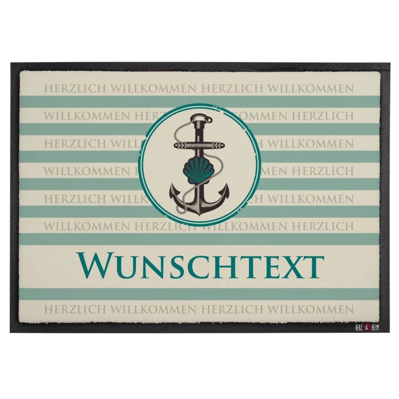 Fußmatte im maritimen Design bedruckt & Text personalisiert