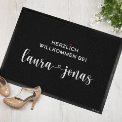 Fußmatte mit Herzdesign für Paare & Familien 70 x 50 cm