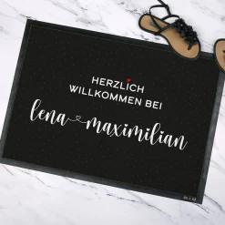 Fußmatte mit Herzdesign für Paare & Familien 70 x 50 cm