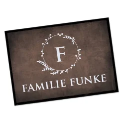Fußmatte mit Monogramm & Text bedruckt in 2 Größen