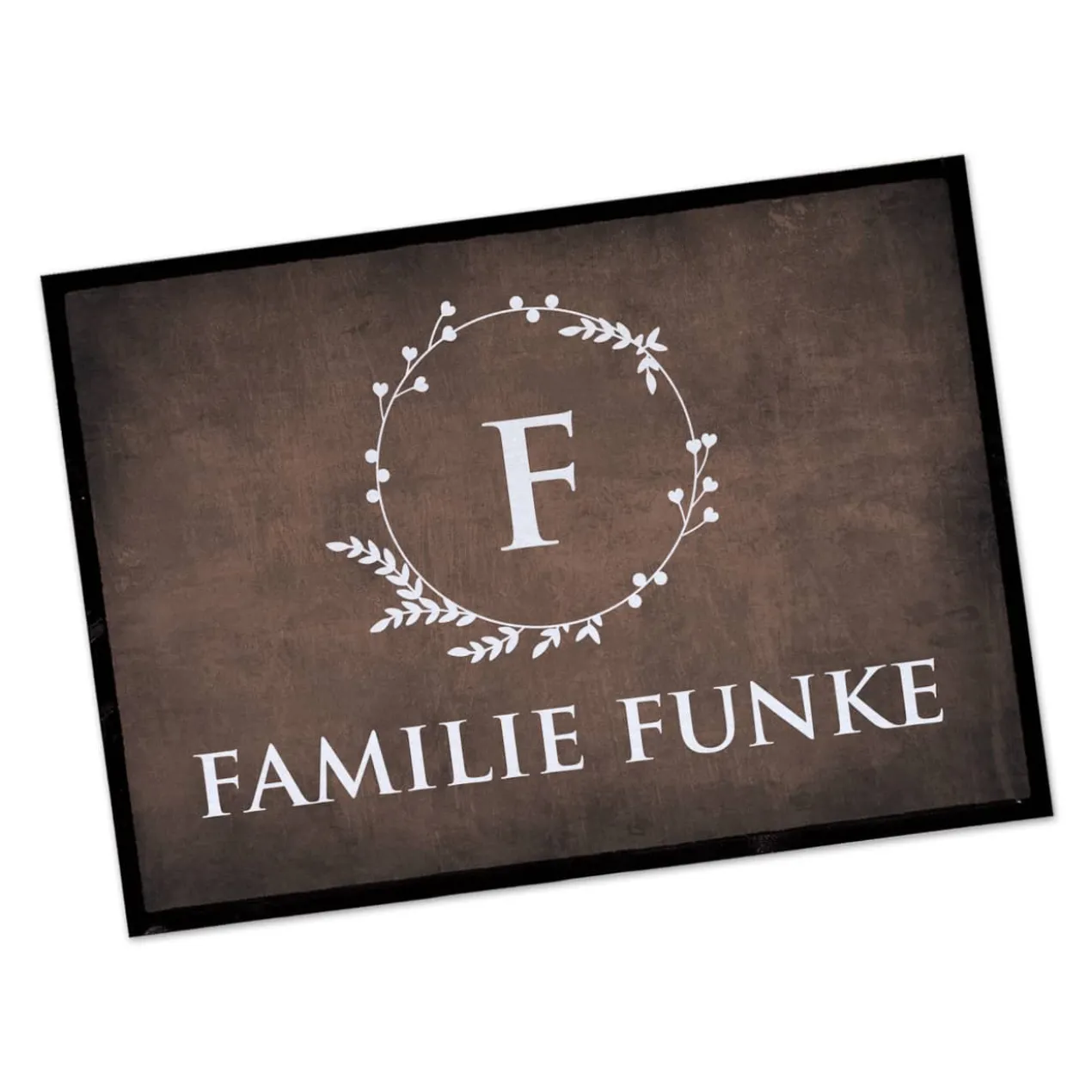 Fußmatte mit Monogramm & Text bedruckt in 2 Größen