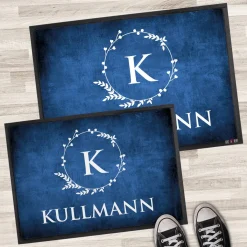 Fußmatte mit Monogramm & Text bedruckt in 2 Größen