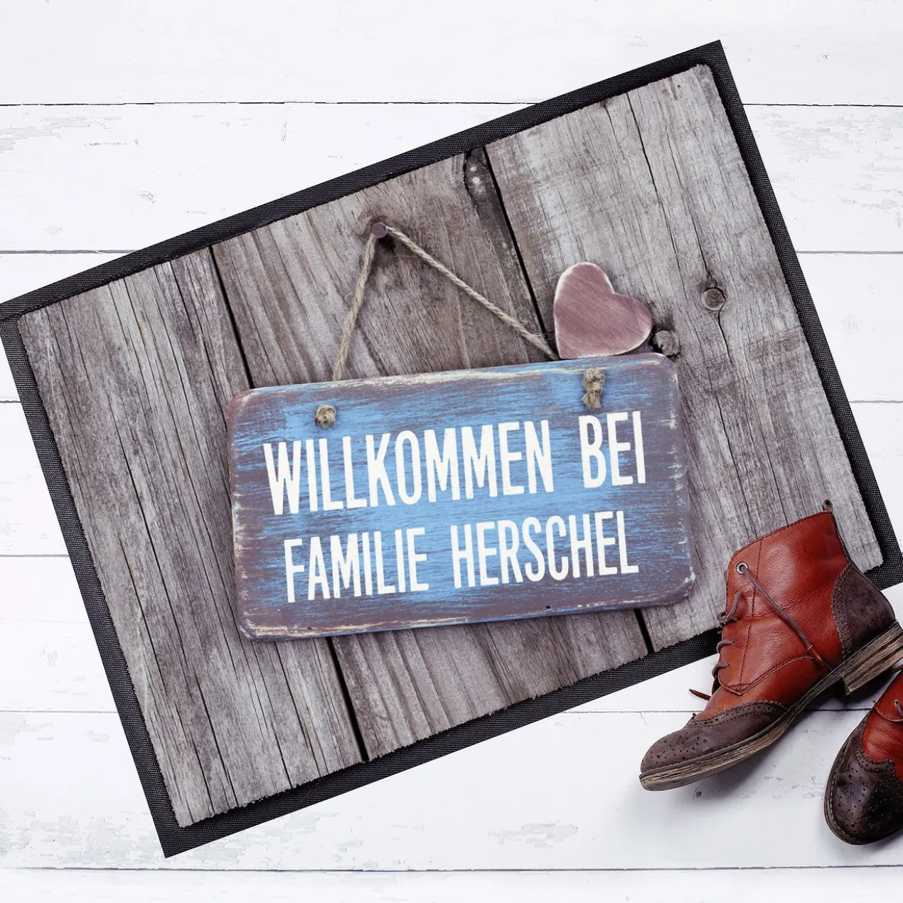 Fußmatte -Willkommen bei..- mit Ihrem Wunschnamen