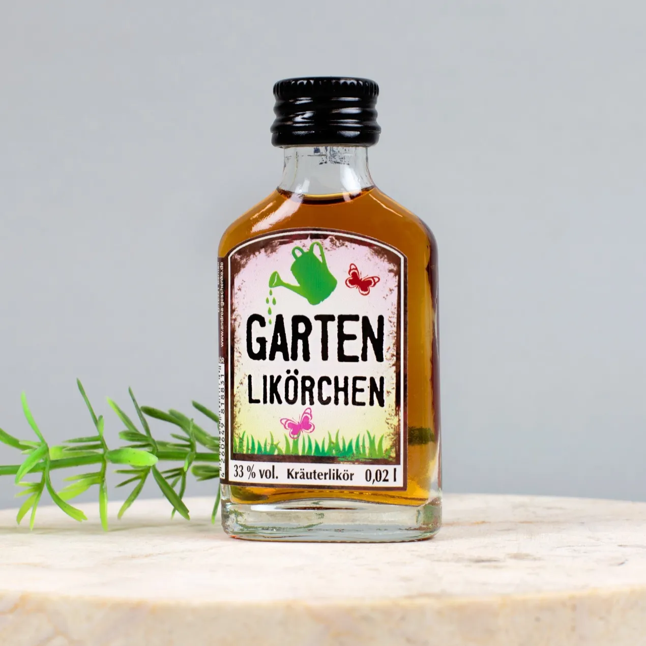 Garten Likörchen - Kleiner Kräuterlikör mit 33 % vol. in Glasfläschchen für Naturfreunde