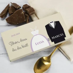 Gastgeschenk - Schokolade zur Hochzeit mit Brautpaar