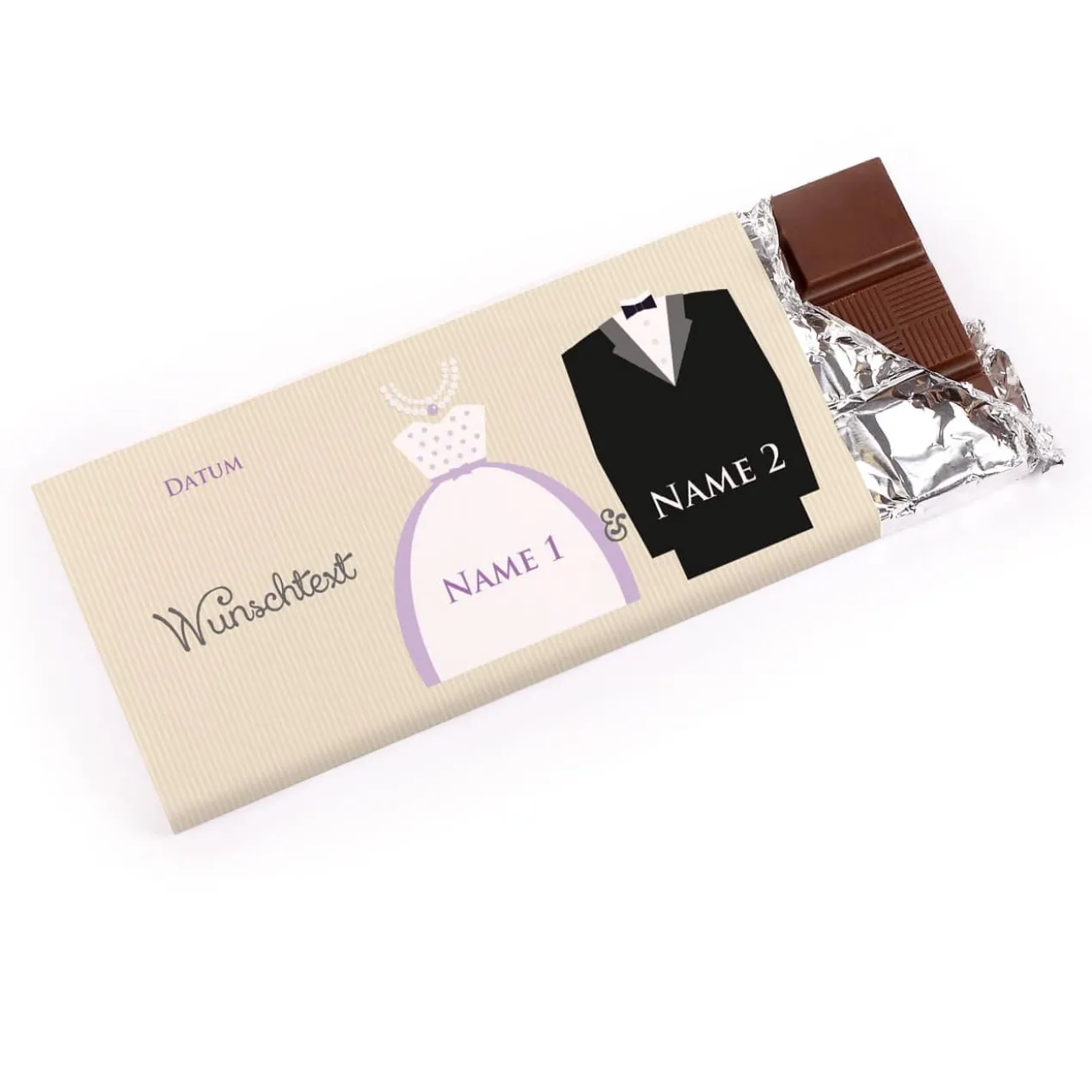 Gastgeschenk - Schokolade zur Hochzeit mit Brautpaar