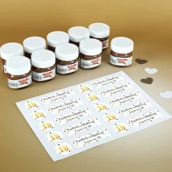 Gastgeschenk zum Geburtstag - 10er Set Nutella Gläschen mit passenden Aufklebern