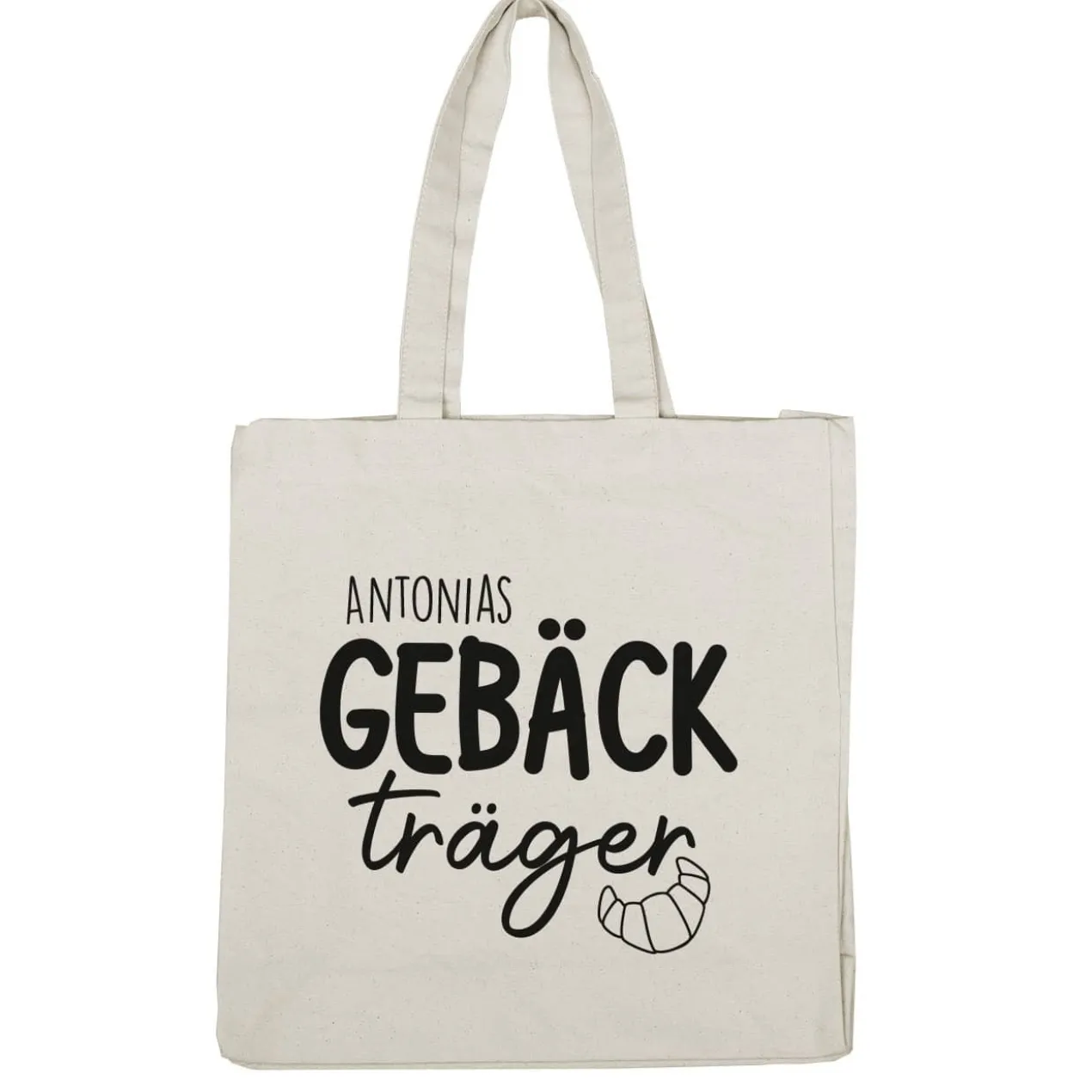 Gebäckträger - geräumige Shoppingtasche mit Namensaufdruck