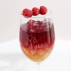 Geburtsblumen-Glas mit Name persönlich graviert
