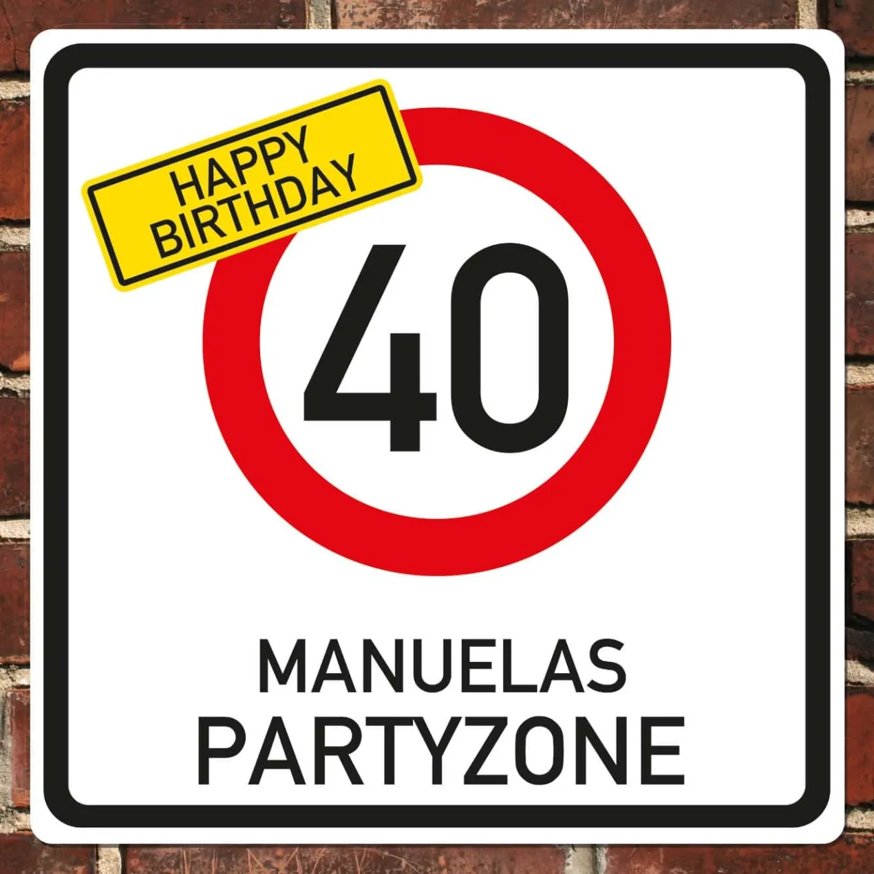 Geburtstagsbanner - Happy Birthday im Verkehrszeichen-Look