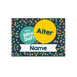 Geburtstagsbanner 70x50cm mit Name und Alter bedruckt