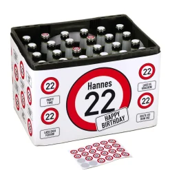 Geburtstagsbier Bierkasten-Banderole mit Verkehrszeichen zum Geburtstag