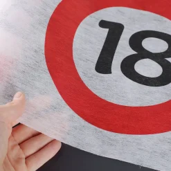 Geburtstagsdeko Tischläufer mit Verkehrszeichen 18 bis 60