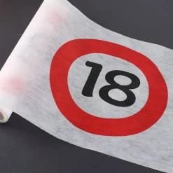 Geburtstagsdeko Tischläufer mit Verkehrszeichen 18 bis 60