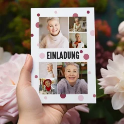 Geburtstagseinladung mit 6 Fotos und Ihren Wunschtexten