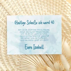 Geburtstagseinladung mit lustigem Hai Motiv und Ihrer Personalisierung
