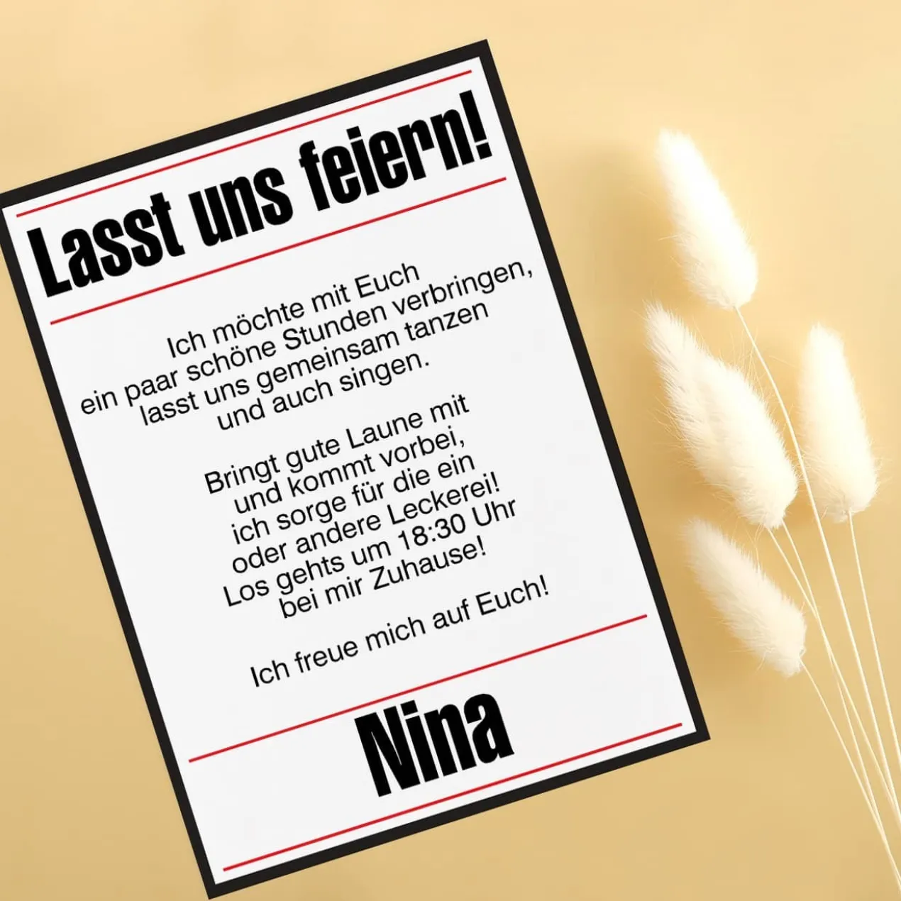 Geburtstagseinladung - WILD auf Geburtstag - mit Ihren Wunschtexten