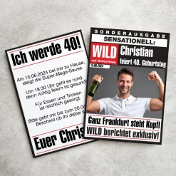 Geburtstagseinladung - WILD auf Geburtstag - mit Ihren Wunschtexten